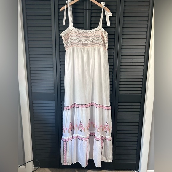 Alice by Temperley Maxi Dress Embroidered Details Womens Size 8 Spring Boho - Picture 3 of 11